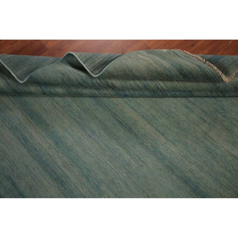 Oriental Green & Blue Modern Gabbeh Area Rug Handmade Wool Carpet - 6'6" x 9'9"