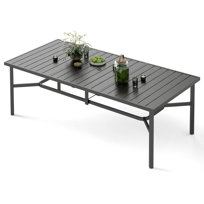 MAISON ARTS 9-Piece Outdoor Dining Set with 8 Textilene Chairs and Rectangle Dining Table