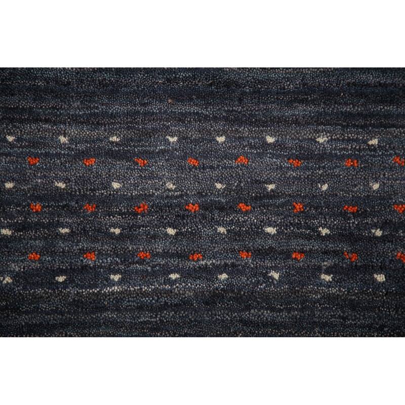 Striped Gabbeh Oriental Area Rug Handmade Wool Carpet - 8'0" x 9'9"