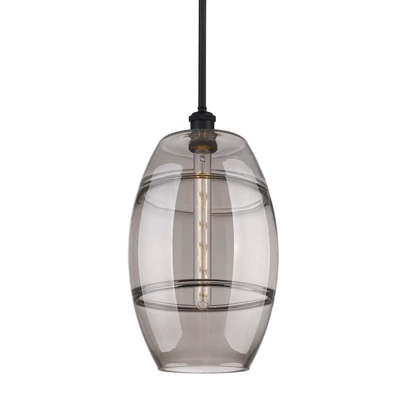 Innovations Lighting 516-1S-19-10 Vaz Pendant Vaz 10" Wide Mini - Matte Black / Light Smoke