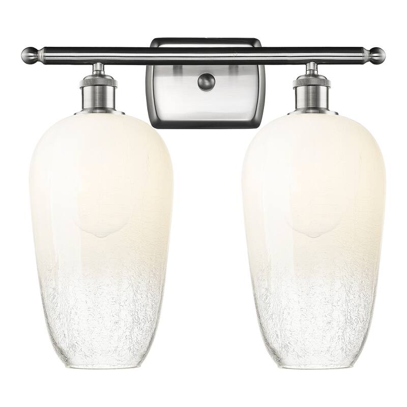 Innovations Lighting Endless Possibilities Ballston - Brookhaven Flute - 2 Light 17" Bath Vanity Light - Brushed Satin Nickel/Opal