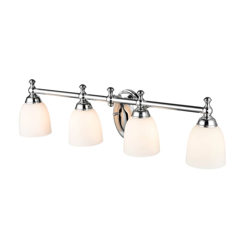 Millennium Light 4 Light Vanity Fixture in Multiple Finishes with Frosted Glass Shades