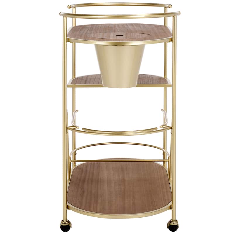 SAFAVIEH Alora 2-Tier Bar Cart with Bucket - 32 in. W x 18.3 in. D x 34.3 in. H