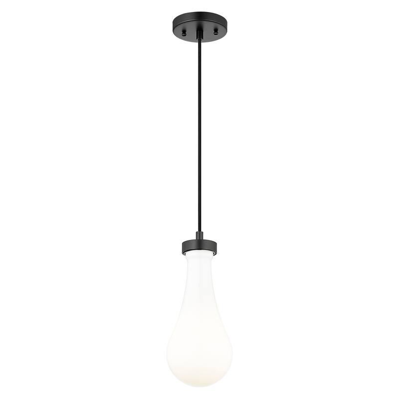 Innovations Lighting Downtown Urban - Owego - 1 Light 5" Cord Hung Pendant - Matte Black/Gloss White Shade