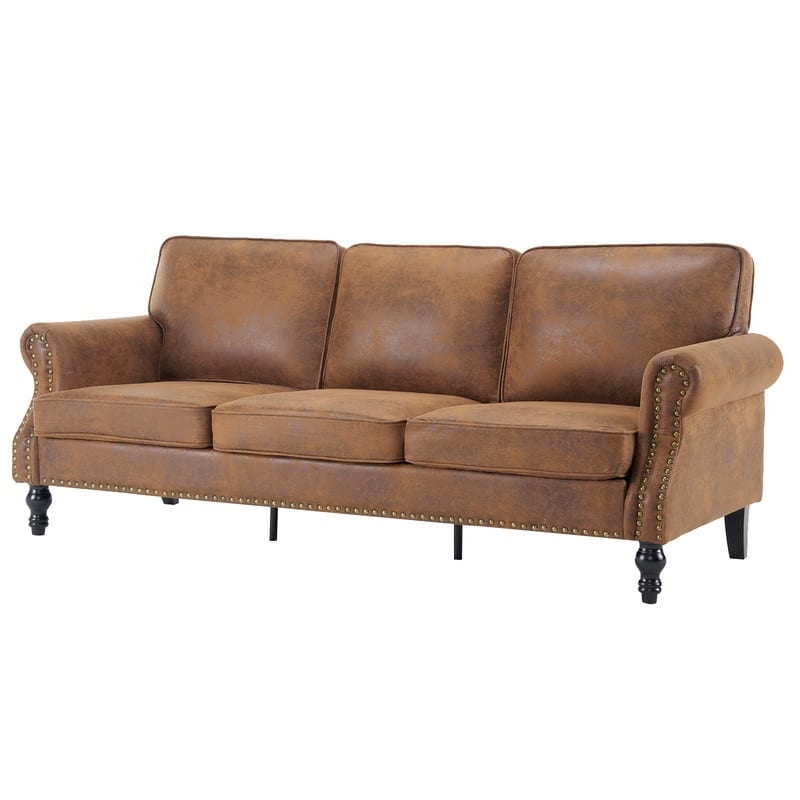 83W ×32D ×31H Mid-Century Style Upholstered Multi-Person Sofa Indoor