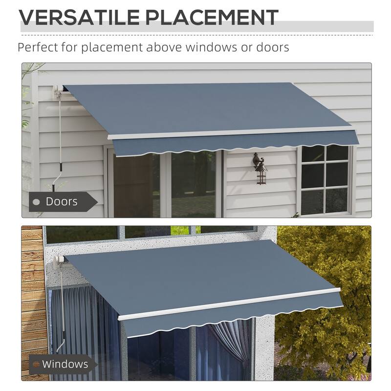 Outsunny 12' x 10' Retractable Awning Patio Awnings Sun Shade Shelter
