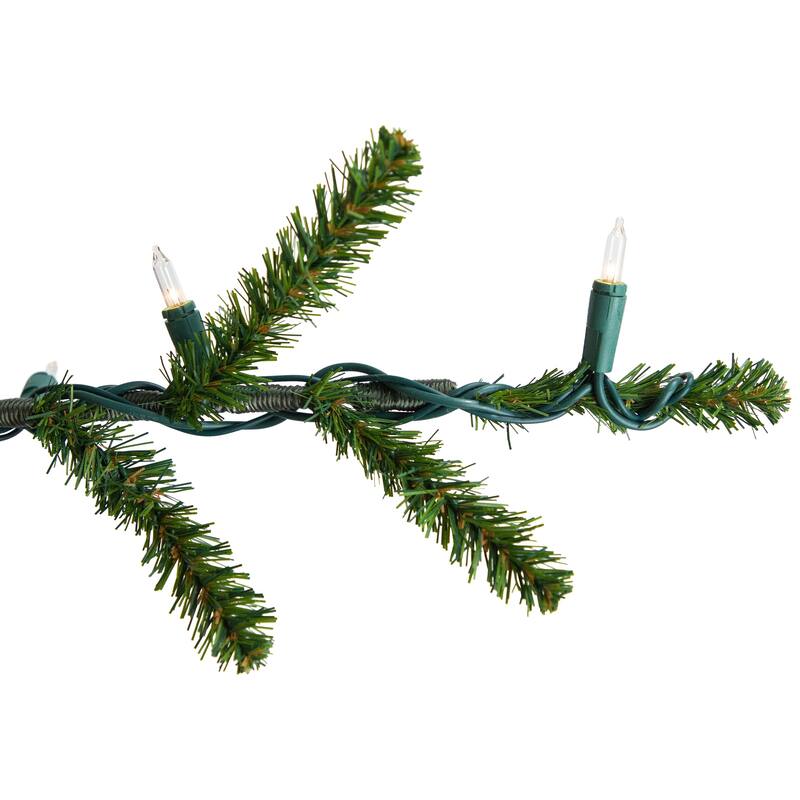 Alpine Coral Artificial Christmas Tree with Metal Base - 3' - Clear Lights - 3 Foot