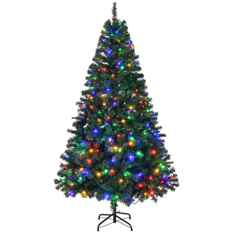 6 FT Artificial Christmas Tree with 1000 PVC Branch Tips and 350 LED Lights Remote Control - 6 Feet