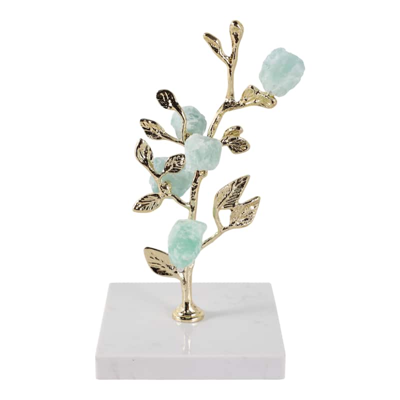 Metal Tree Sculpture on Marble Base Charming Living Room, Office, Home Decor