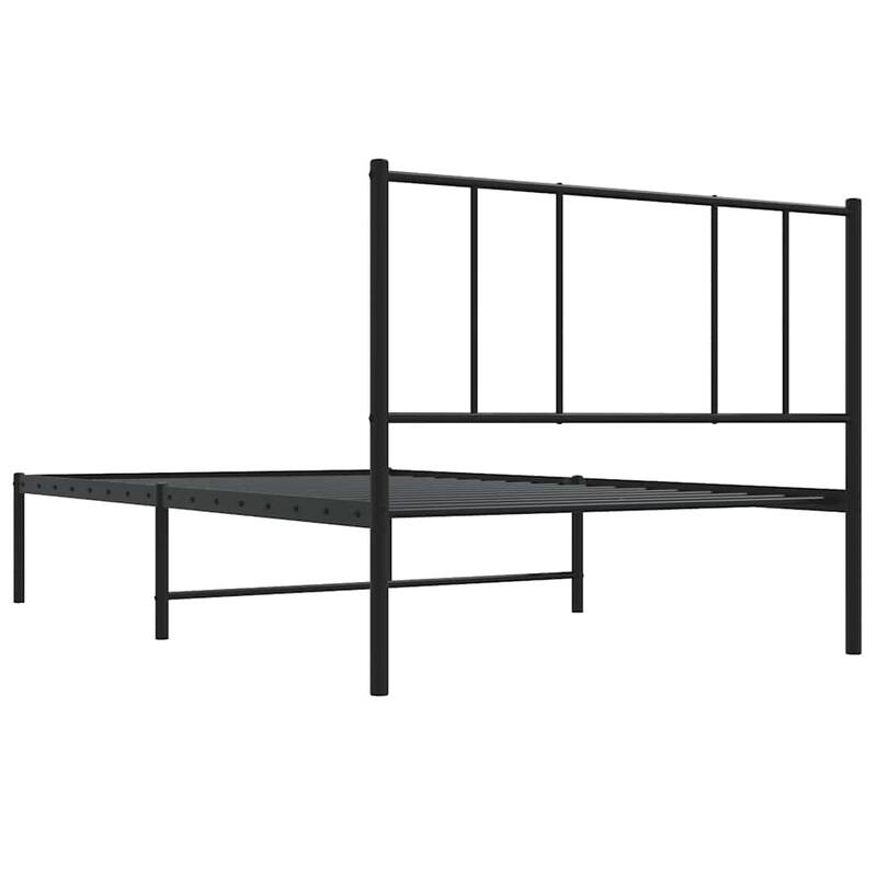 vidaXL Metal Bed Frame with Headboard, No Mattress