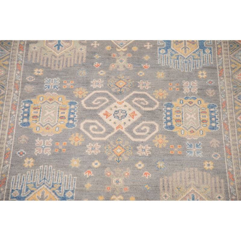 Kazak Oriental Area Rug Handmade Wool Carpet - 4'0"x 5'10"