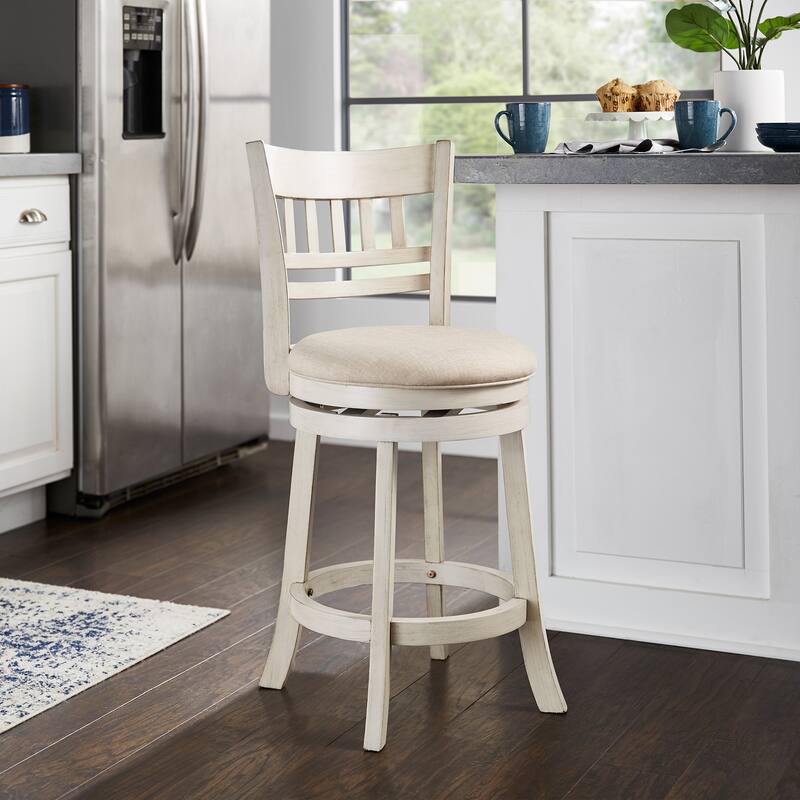 Verona Linen Lattice Back Swivel 24-inch Counter Height Stool by iNSPIRE Q Classic