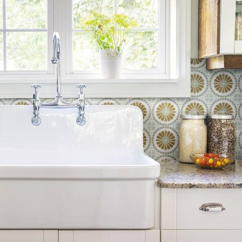 Merola Tile Revival Ring Mini 4" x 4" Ceramic Floor and Wall Tile
