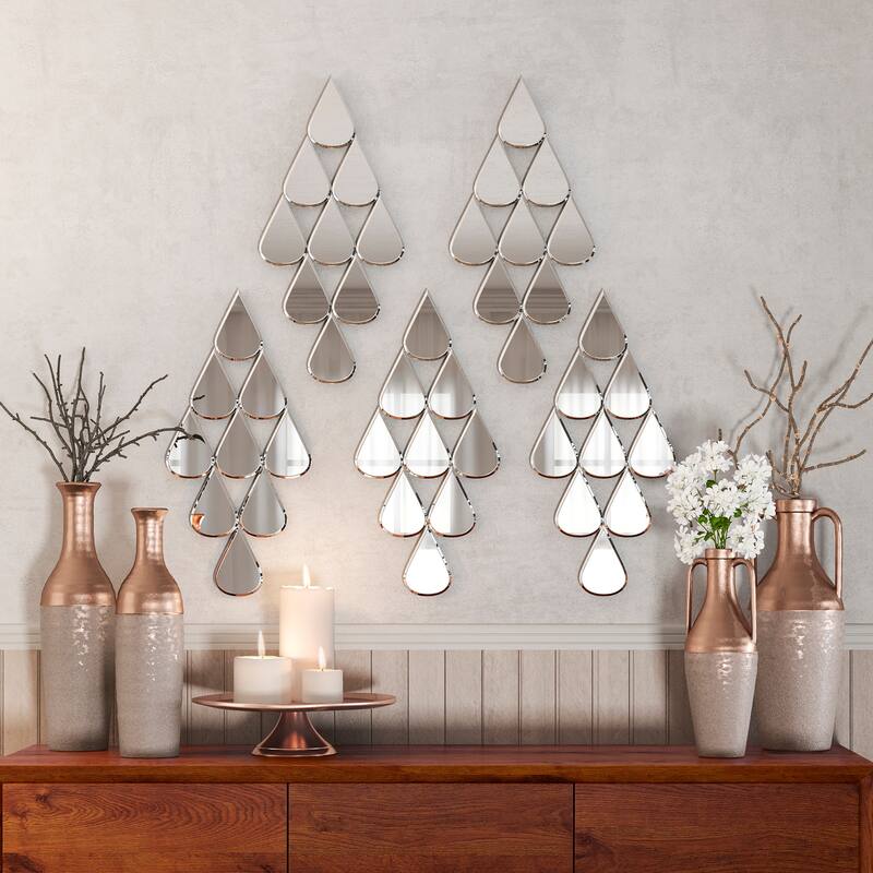 Allan Andrews Frameless Teardrop Diamond Accent Wall Mirror - 24.75"H x 12"W