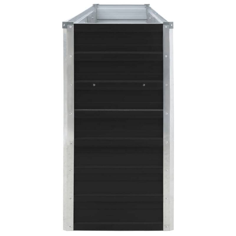 Outdoor Raised Garden Flower Bed 126x16x30 Inch Black Galvanized Steel