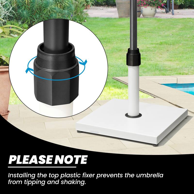 Outdoor Market Umbrella Base Holder Square Concrete / Cement Metal w/Wheels