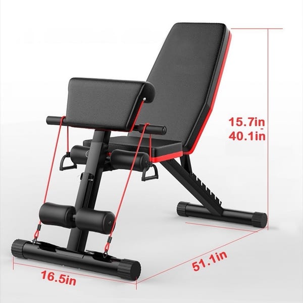 BODY RHYTHM Adjustable Weight Bench, Foldable Roman Chair For