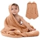 preview thumbnail 56 of 83, Comfy Cubs Hooded Baby Towels - 6 Layer, 100% Muslin Cotton - Large 32 x 32 Inch Caramel - Pack of 2