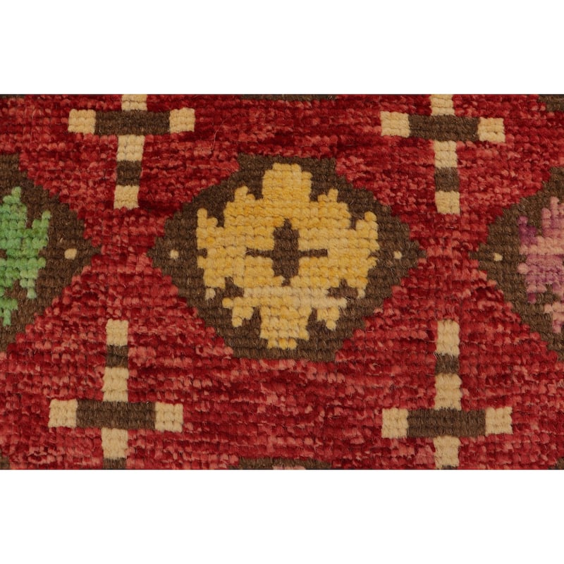 Modern Balochi Whitehead Red/Beige Hand Knotted Wool Rug - 6'9'' x 9'8''