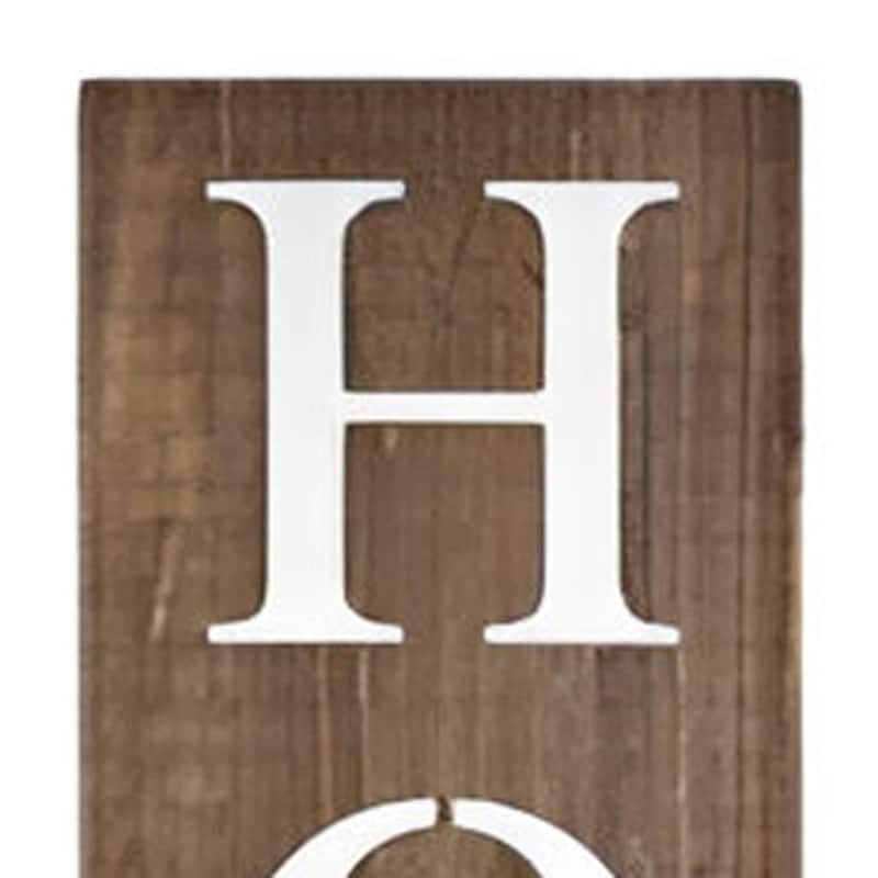 HomeRoots 72" Brown And White Solid Wood Home Sweet Home Porch Sign