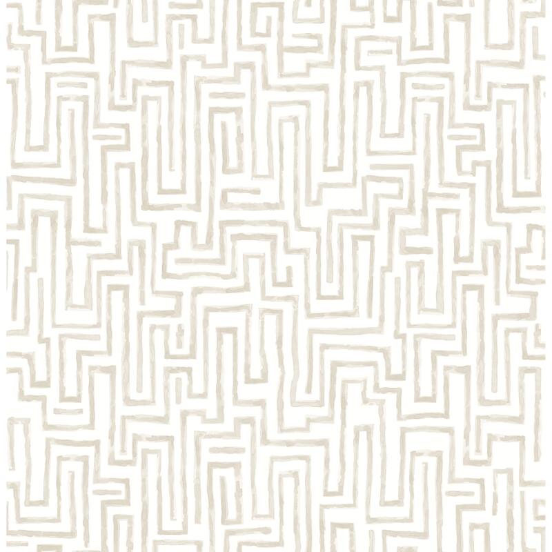 A-Street Prints Ramble Taupe Geometric Wallpaper