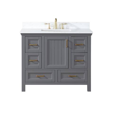 Altair Design Isla 42" Single Bathroom Vanity in Gray with Countertop,no Mirror