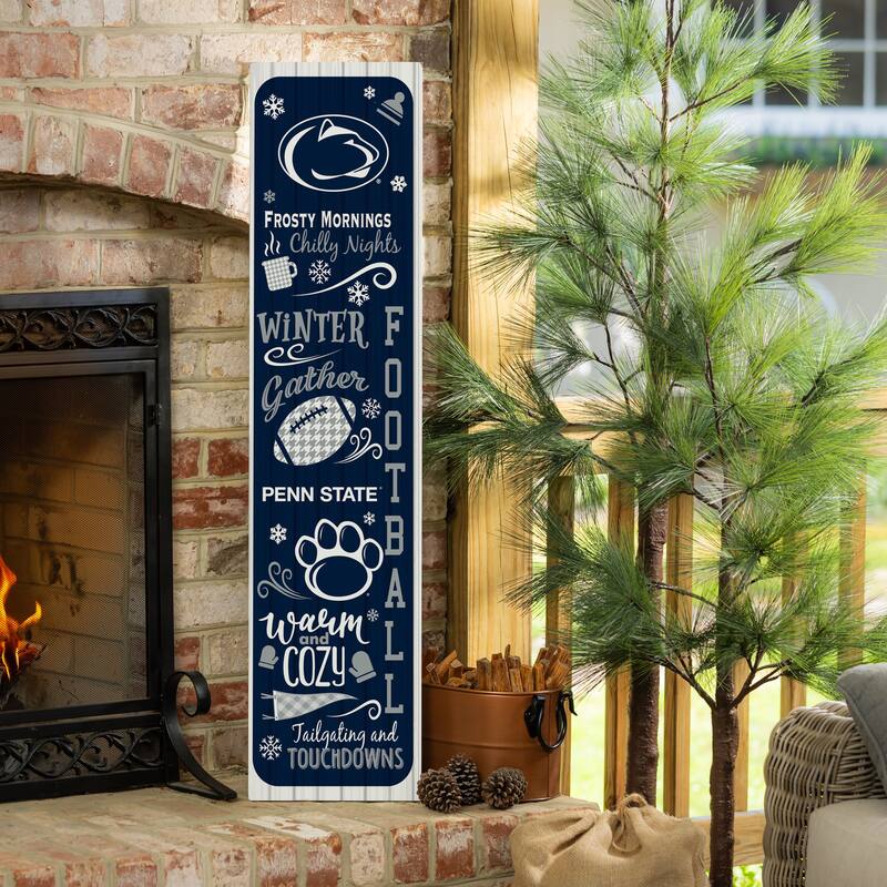 47" Double Sided Seasonal Porch Leaner, Penn State - 47" x 11.25" - Winter
