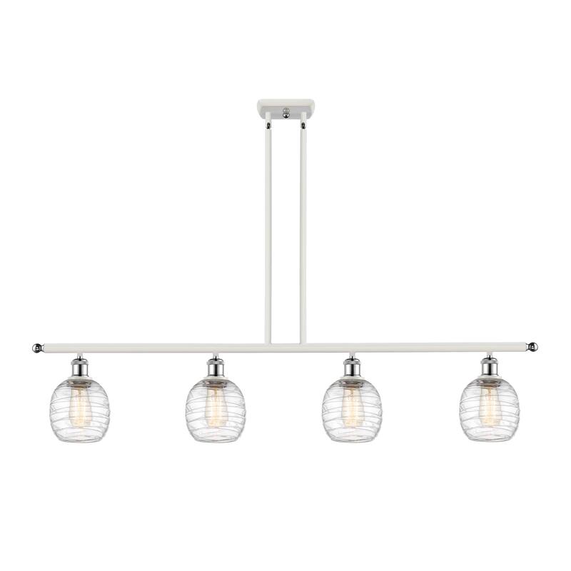 Innovations Lighting 516-4I-10-48 Belfast Linear Belfast 4 Light 48" - White and Polished Chrome / Deco Swirl