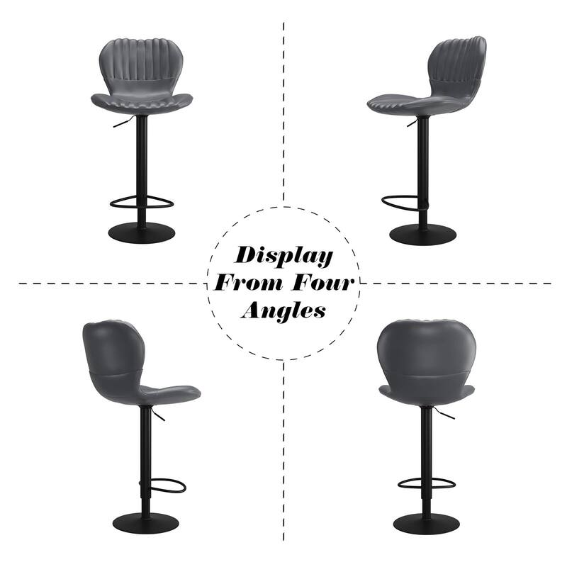 Swivel Barstools, Kitchen Counter Height Bar Chairs with Armrest and Back for Bar