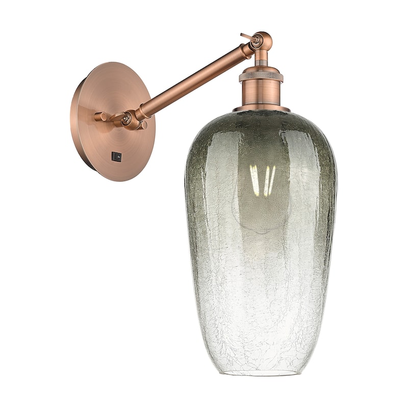 Innovations Lighting 317-1W-15-7 Brookhaven Flute Sconce Brookhaven - Antique Copper / Slate
