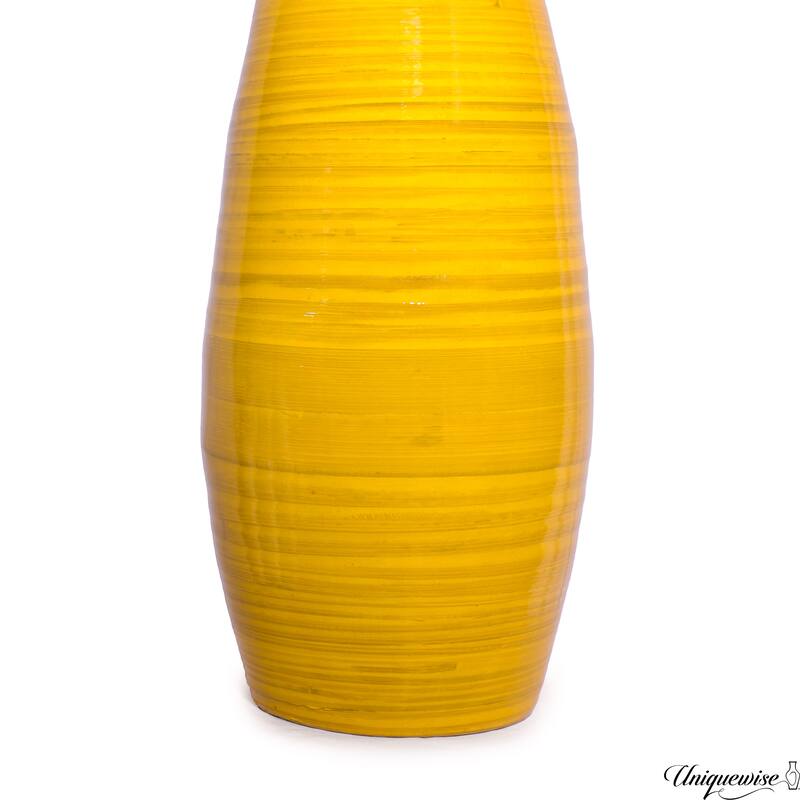 Decorative 24-inch Tall Red Bamboo Floor Vase for Modern Home, Office, Living Room, Bedroom, and Entryway Interior Decor