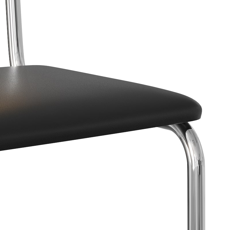 Hayward Cane Back Fabric Side Chair Chrome Frame (Set Of 2)