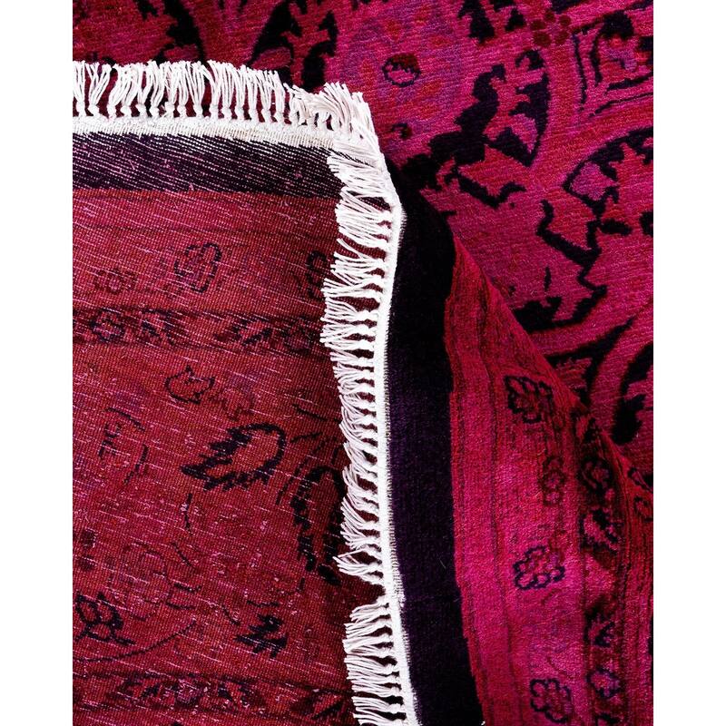 Contemporary Overdyed Wool Hand Knotted Round Area Rug - 7' 1" x 7' 1"