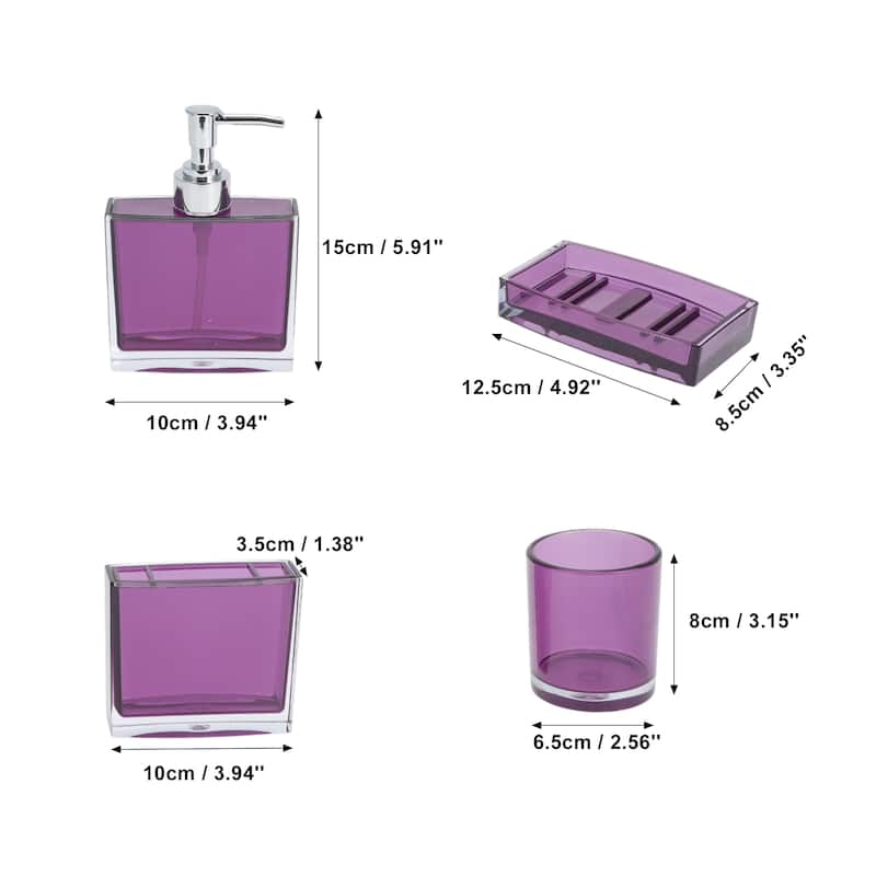 1 Set Lightweight Bathroom Accessories Set for Bathroom Vanities - Purple