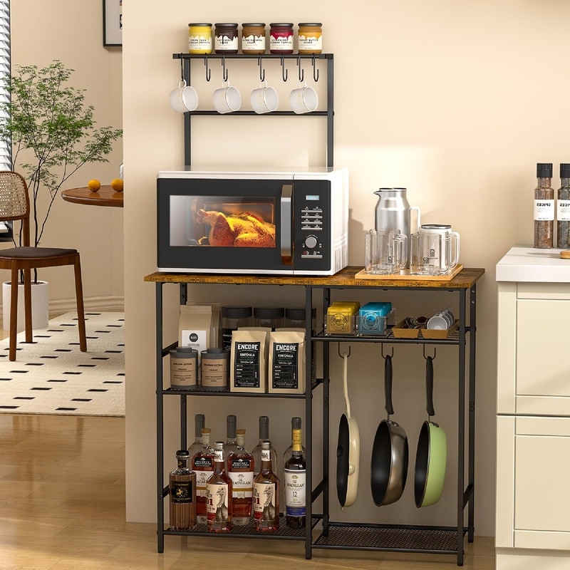 6-Tier Coffee Bar Station - 14.21"D x 34.92"W x 54.21"H