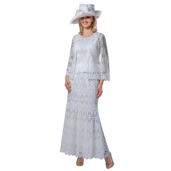 Giovanna Signature 3pc Lux Lace Skirt Suit w/ Scallop Hems. Opens flyout.