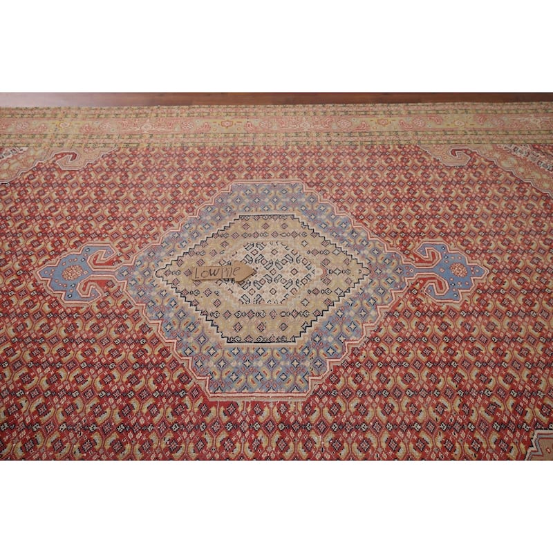 Geometric Tabriz Vintage Persian Area Rug Handmade Wool Carpet - 6'4" x 9'6"