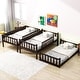preview thumbnail 20 of 30, Triple Rubber Wood Detachable Bunk Bed with Ladders and Guardrails,Twin Size