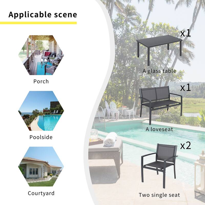 Futzca 4-Piece Patio Outdoor Bistro Set