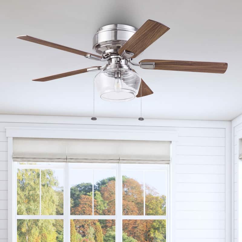 52" MaCenna Indoor Traditional Farmhouse Ceiling Fan with Pull Chains, Dry-Rated