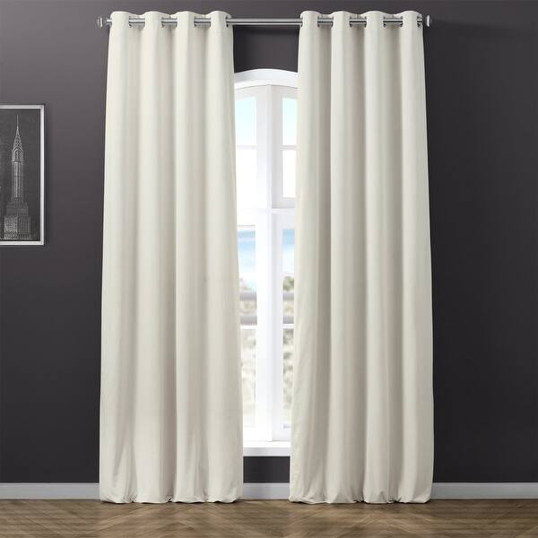 Shop Exclusive Fabrics Porcelain White Grommet Velvet Blkt Curtain Panel On Sale Overstock 6778054