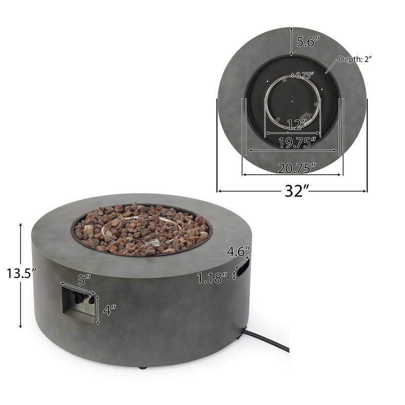 Wellington Outdoor 40,000 BTU Circular Fire Pit (No Tank Holder) by Christopher Knight Home