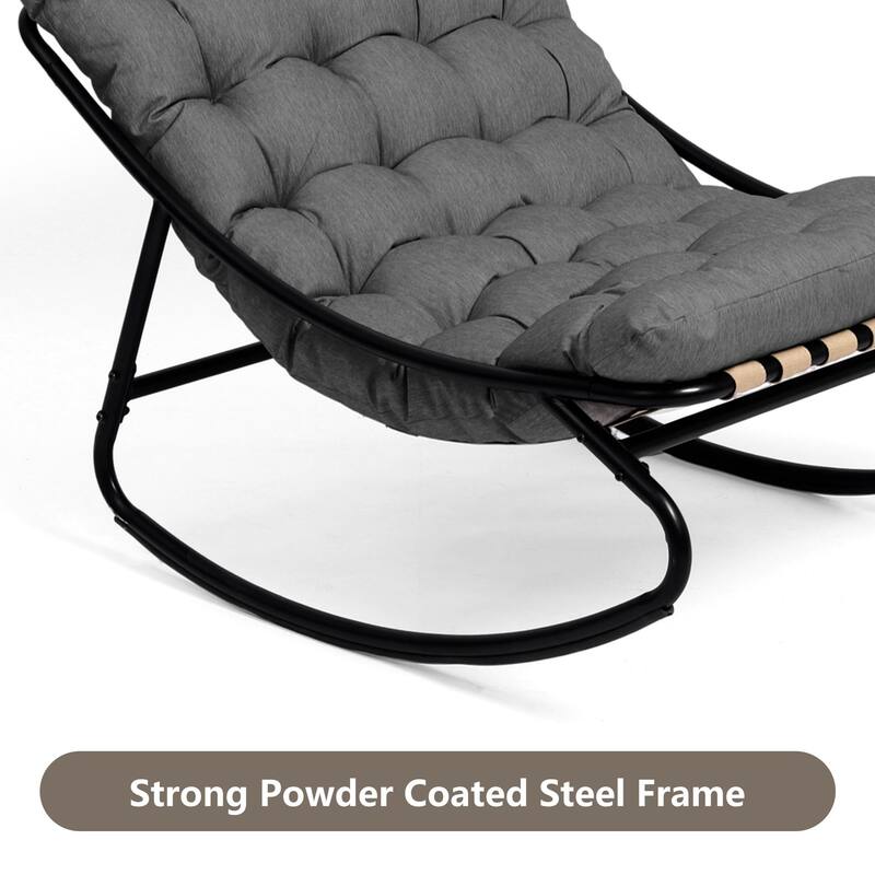 Modern Indoor Outdoor Rocking Chair with Cushion