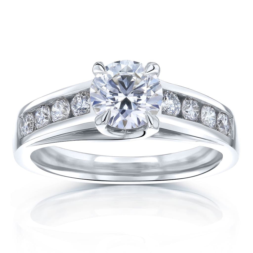 Kobelli 1.45 Carats Diamond 14k Solid Gold Round Lab Grown Channel Engagement Ring (Certified, EF/VS/EX)
