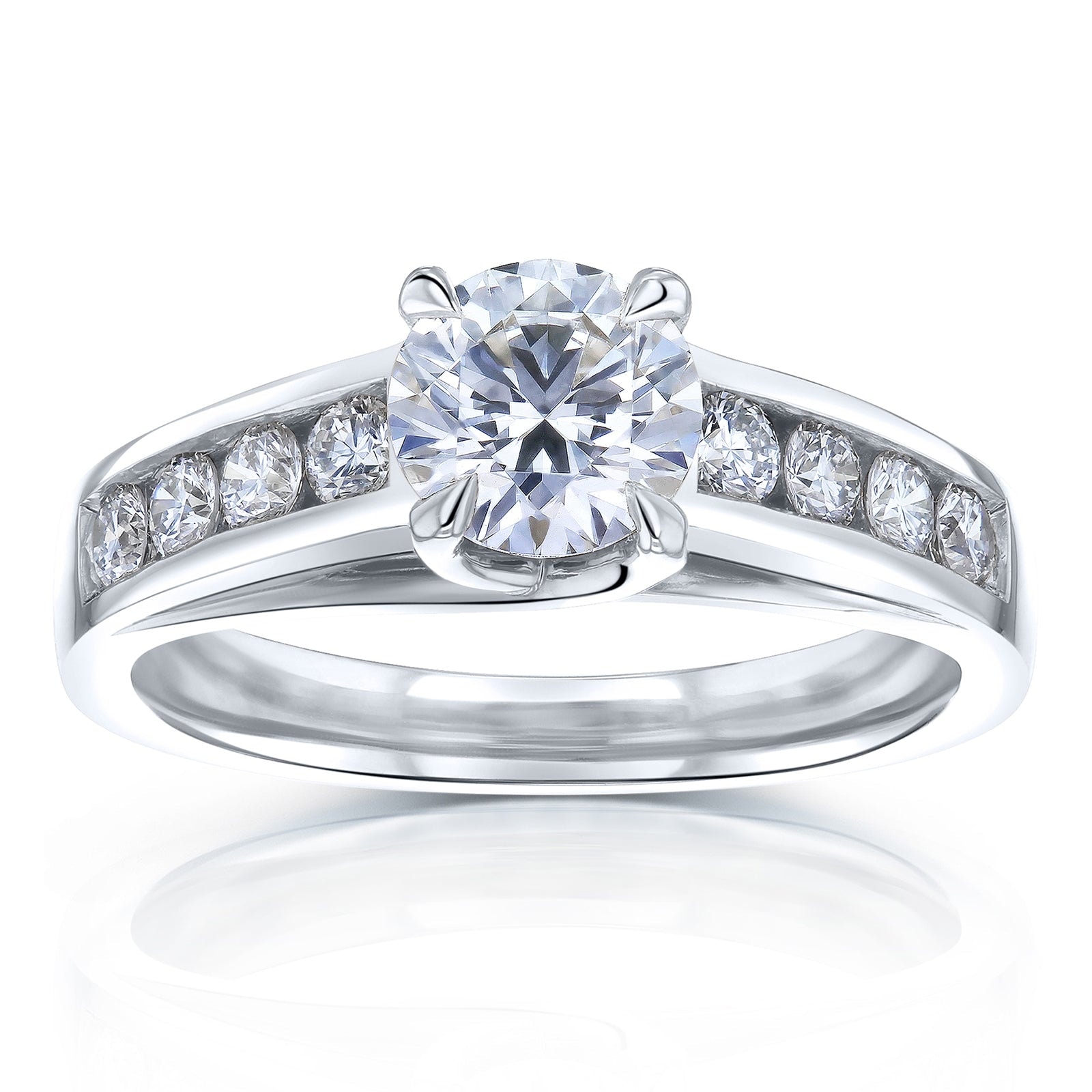 Kobelli 1.45 Carats Diamond 14k Solid Gold Round Channel Engagement Ring (Certified, EF/VS/EX, Lab Grown)