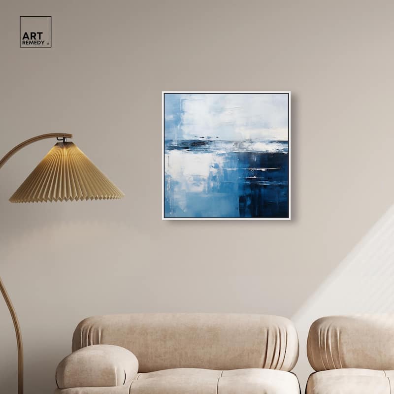 Layers of Blue Canvas by Art Remedy
