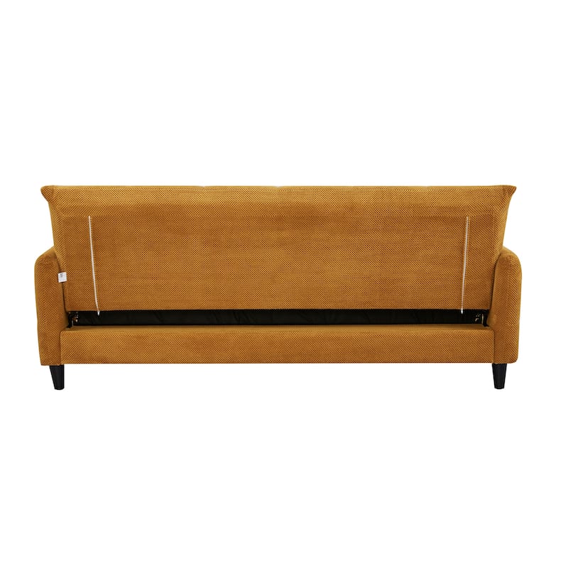 A&B Home 79-inch Mustard Large Biscuit Tufted Sofa Bed