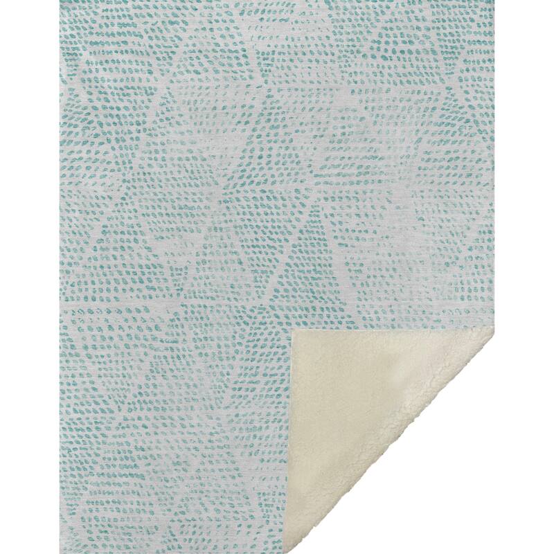 Premium Machine Washable Casual Diamond Sherpa Throw Blanket