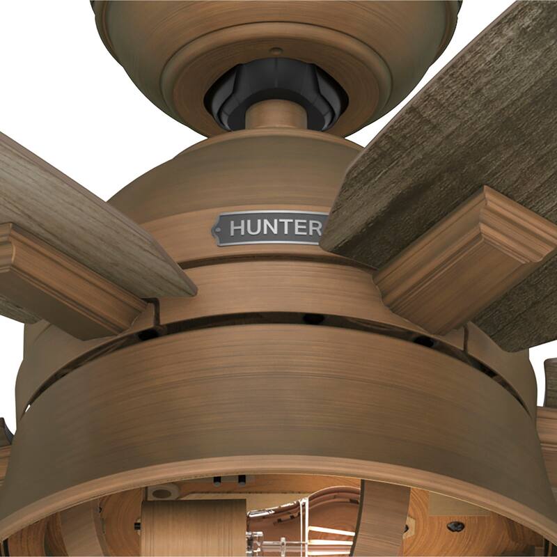Hunter 52" Hampshire Ceiling Fan with LED Light Kit and Handheld Remote - Farmhouse - Exclusive SureSpeed!