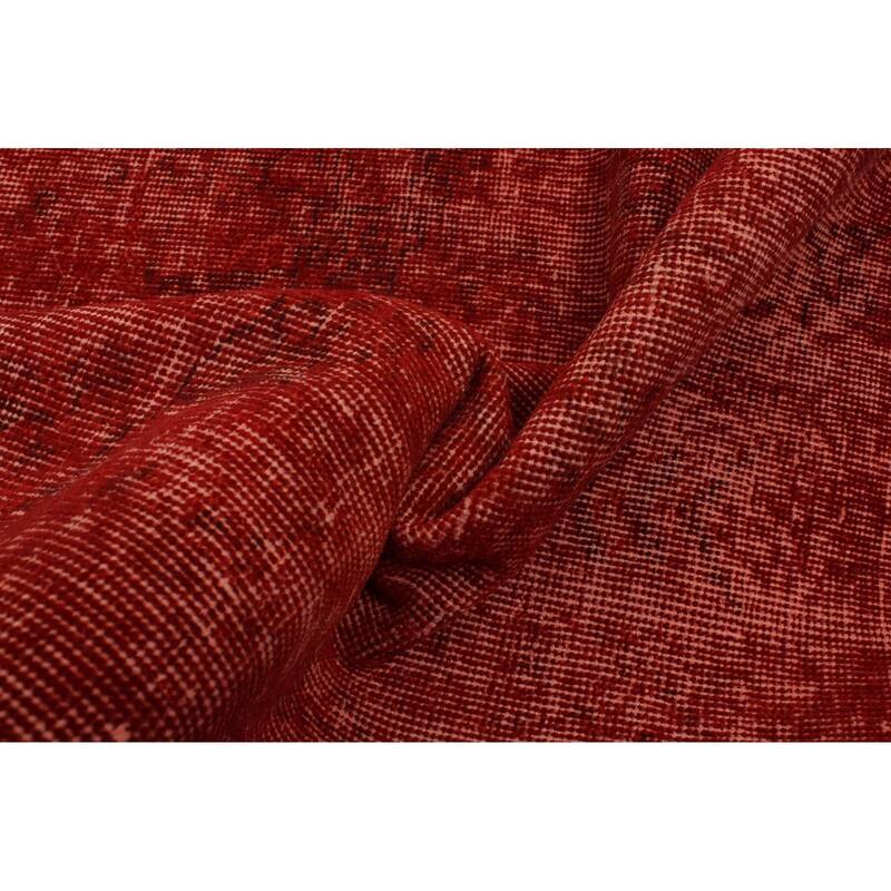 ECARPETGALLERY Hand-knotted Color Transition Dark Red Wool Rug - 5'11 x 10'1